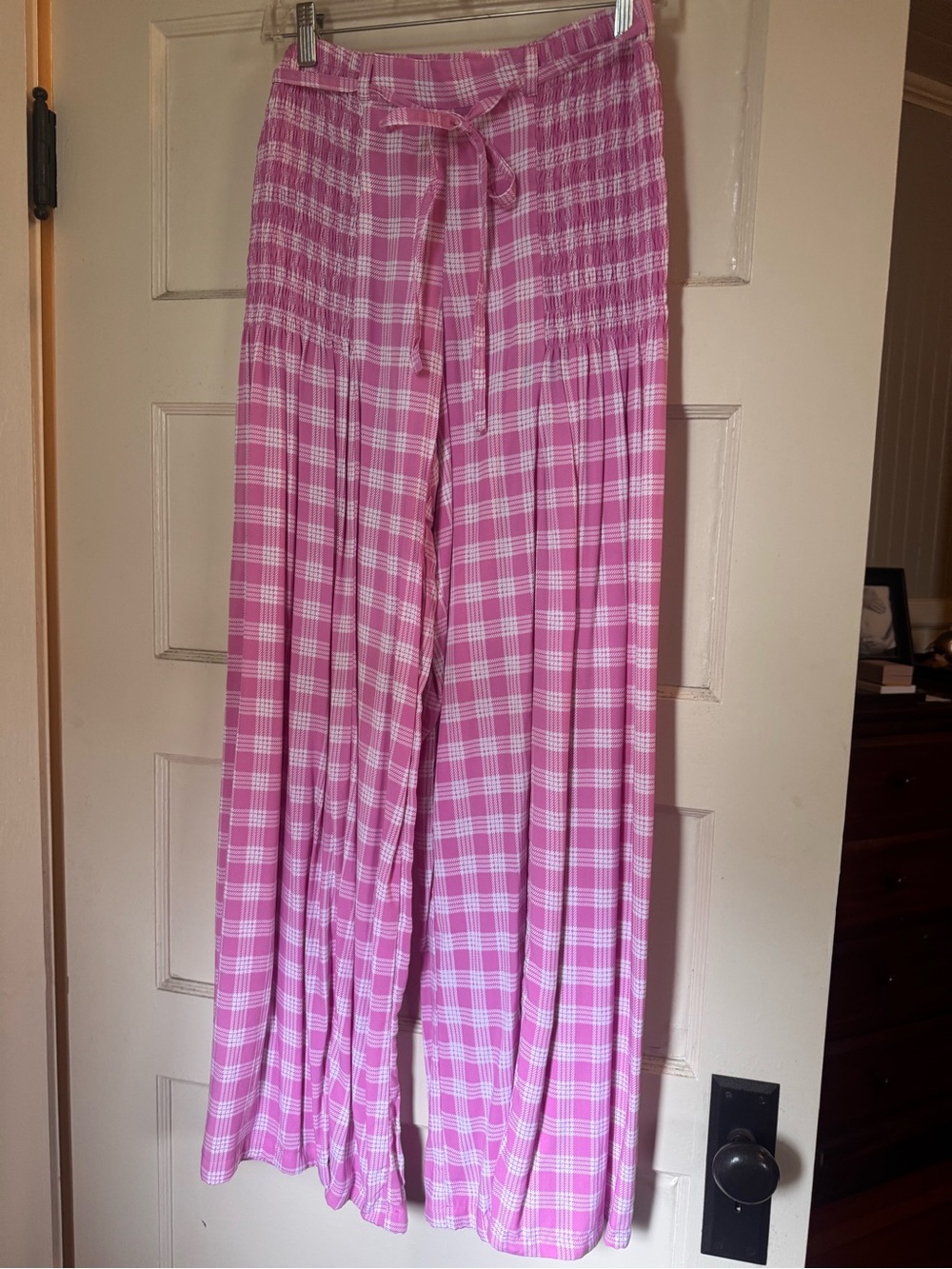 Pink Palaka Wide-Leg Lounge Pants